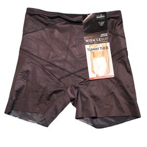 Miraclesuit Tummy Tuck Waistline Bike Short Shapewear Black L NWT